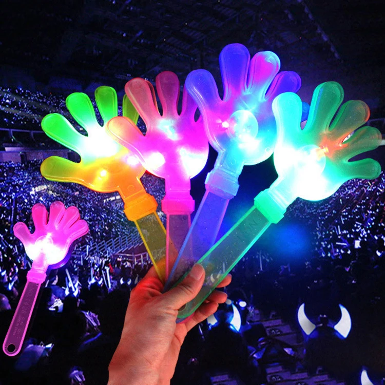 15/30pcs Glow Applause Props LED Light Clap Hands Palms Shoot Kids Light up Toy Rattle Halloween Birthday Party Wedding Supplies