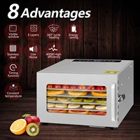 6 trays food dehydrator fruit drying machine dryer for vegetables dried fruit meat drying machine stainless kwasyo