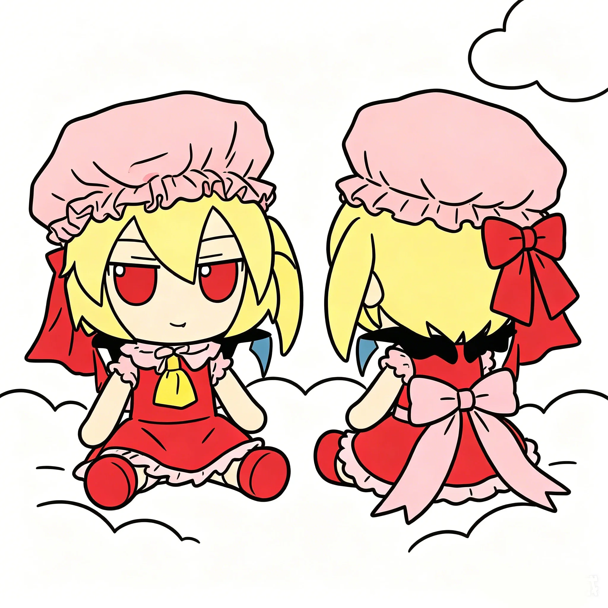 Фото Плюшевая фигурка Фландр Скарлет из Touhou Project, 50 см, аниме, кавайная девочка, плюшевая подушка в сидячей позе, мультяшная модель, рождественский подарок №3