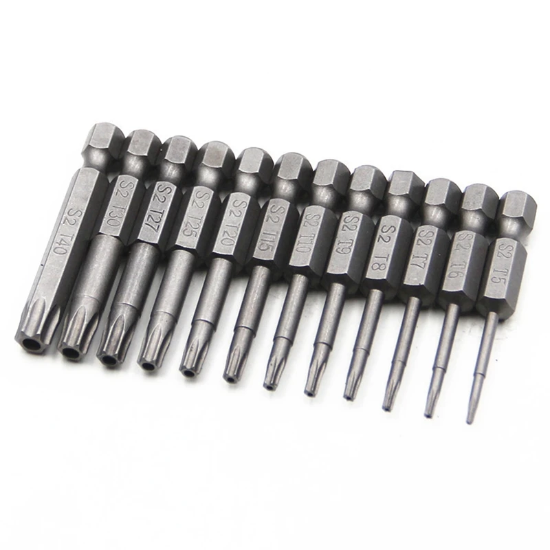

1/4Inch Hex Handle Screwdriver, Tamper-Proof Safety Drill Bit Set, Hollow Torx Extended S2 Bits
