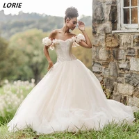 lorie shaped corset strapless wedding dresses off shoulder 3d flowers princess bridal gowns with puffy tulle skirt bride dress