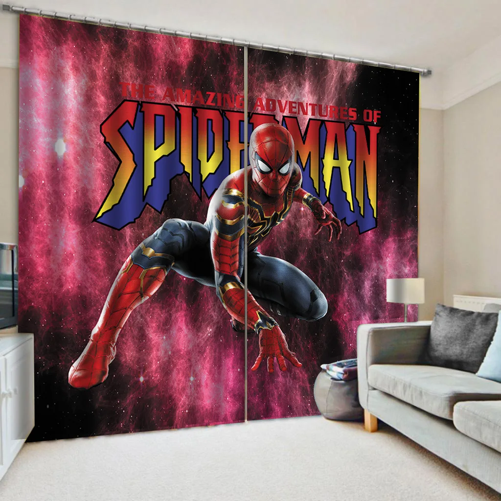 

Disney Spiderman Sunshade Sunscreen Curtain Boys Children'S Bedroom Balcony Bay Window Fabric Curtains Home Decoration