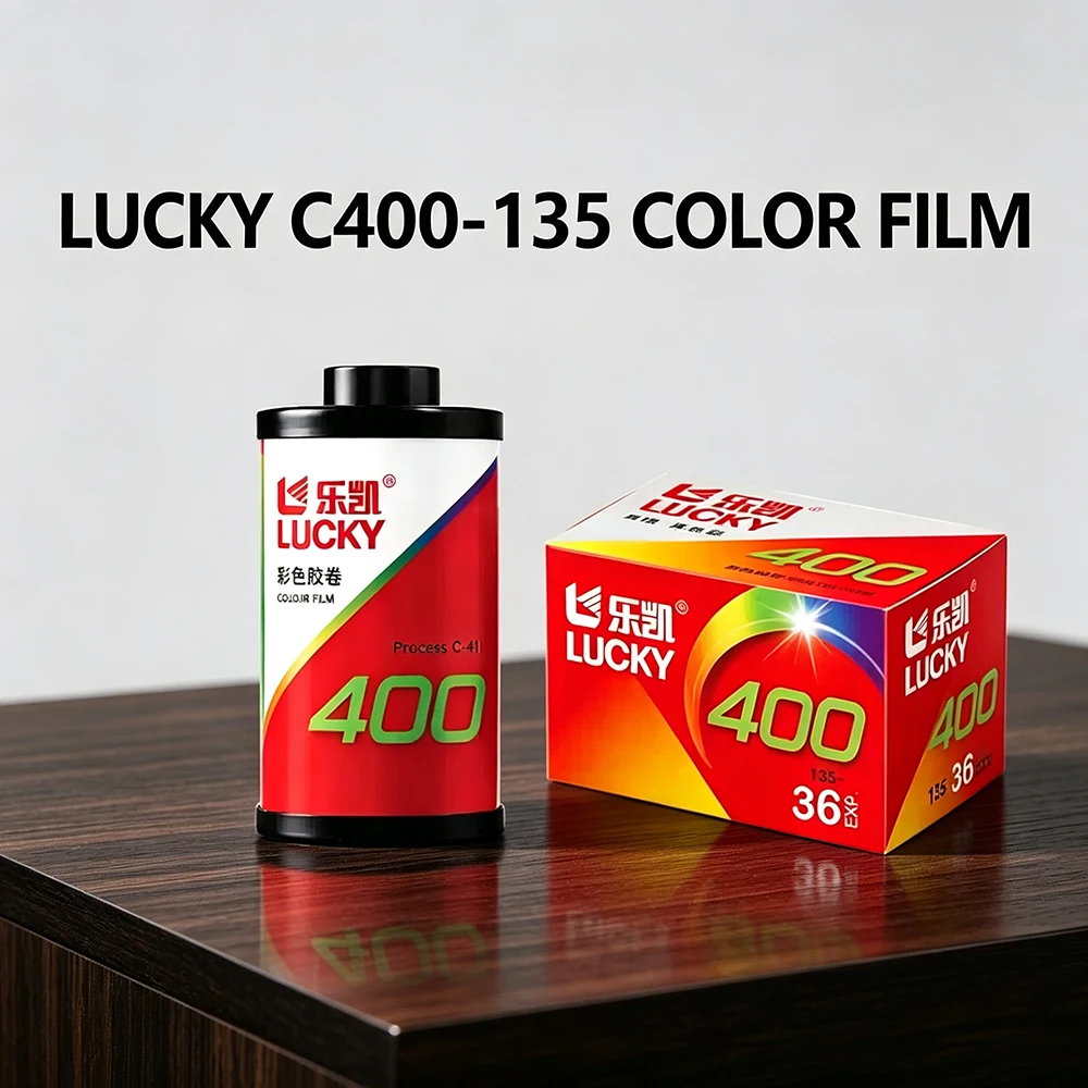 Фото Цветная пленка LUCKY ISO 400, 1/2/5/8/10 рулонов, улучшенная версия C400, 35 мм, цветная, C41, 36 кадров на рулон, для пленочных камер Kodak 135. Срок годности: 2028. №2