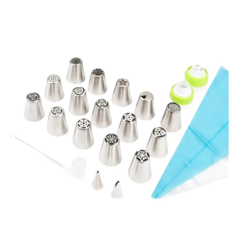 

32PCS Flower Russian Tulip Icing Piping Nozzles Stainless Steel Cream Pastry Tips Nozzles Cupcake Cake Decorating Tools