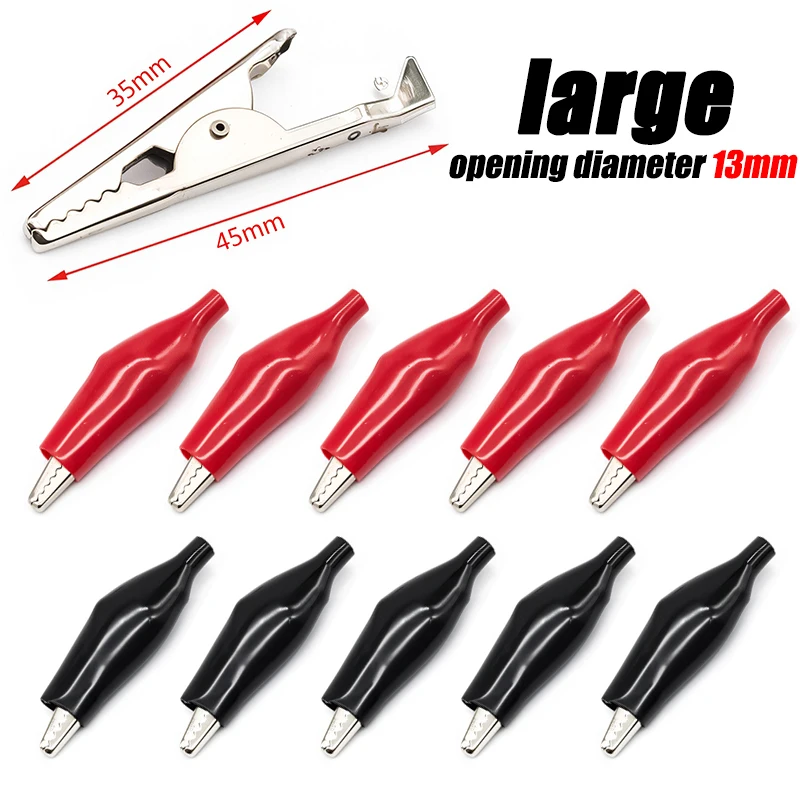 Мини-зажимы типа «крокодил» черные и красные