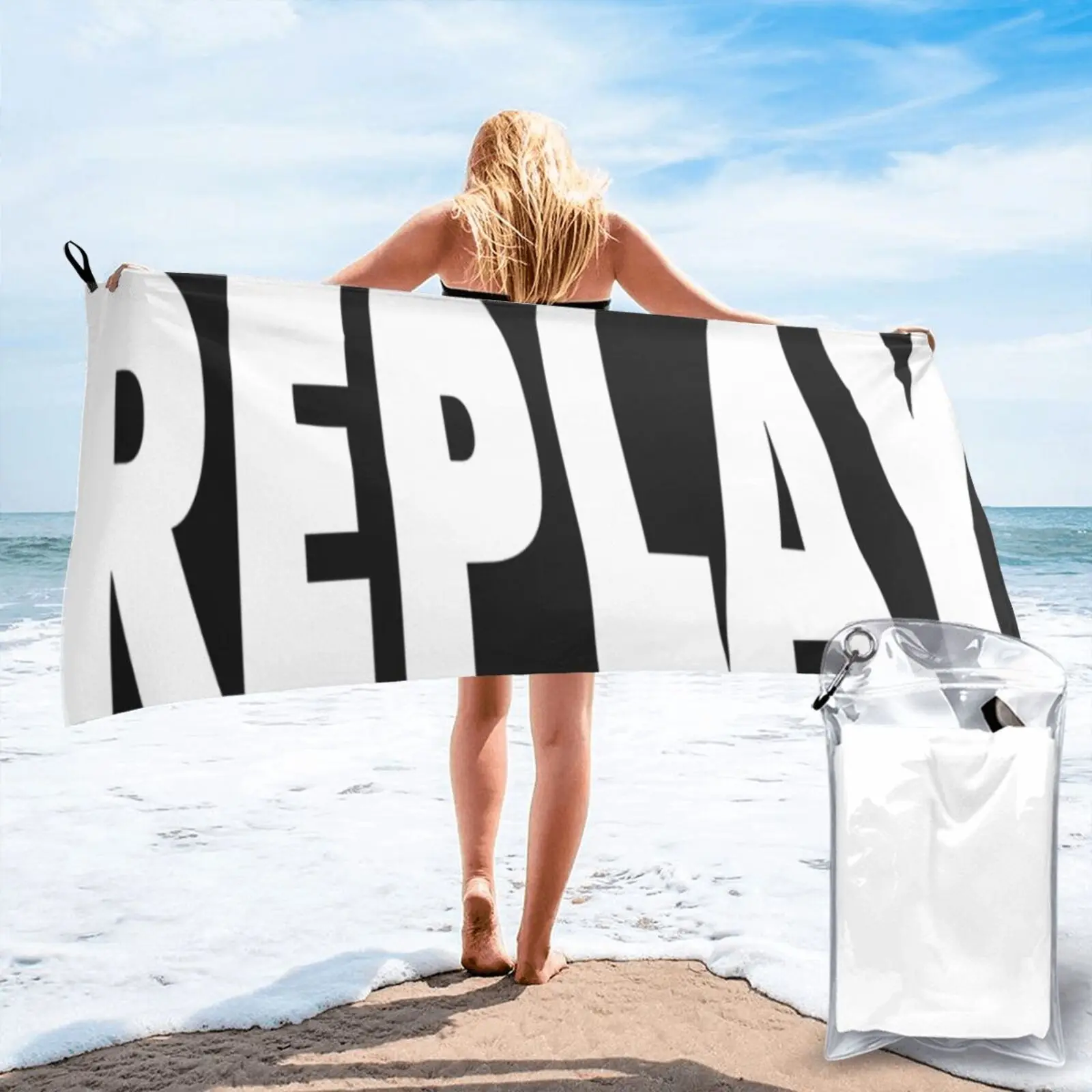 

Replay Bold Crew Neck Grey Melange Beach Towel Towel Beach For Bath Terry Towels Strandlaken Beach Towel Spa Bathroom Products