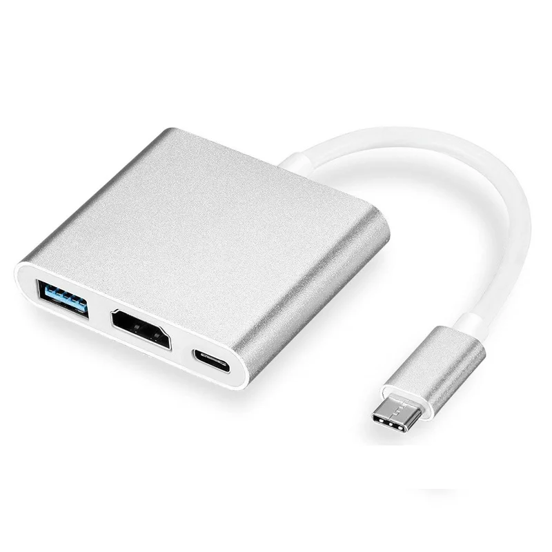 

3 в 1, Usb-концентратор с портом Type-c и Hdmi, 4k