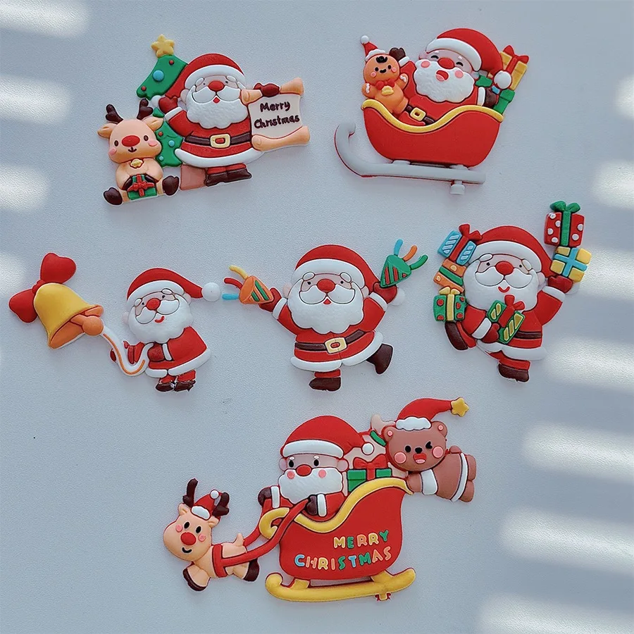 Рождественское Украшение Для Торта Санта-Клаус Лось Дерево Парафин Воск Топпинг
