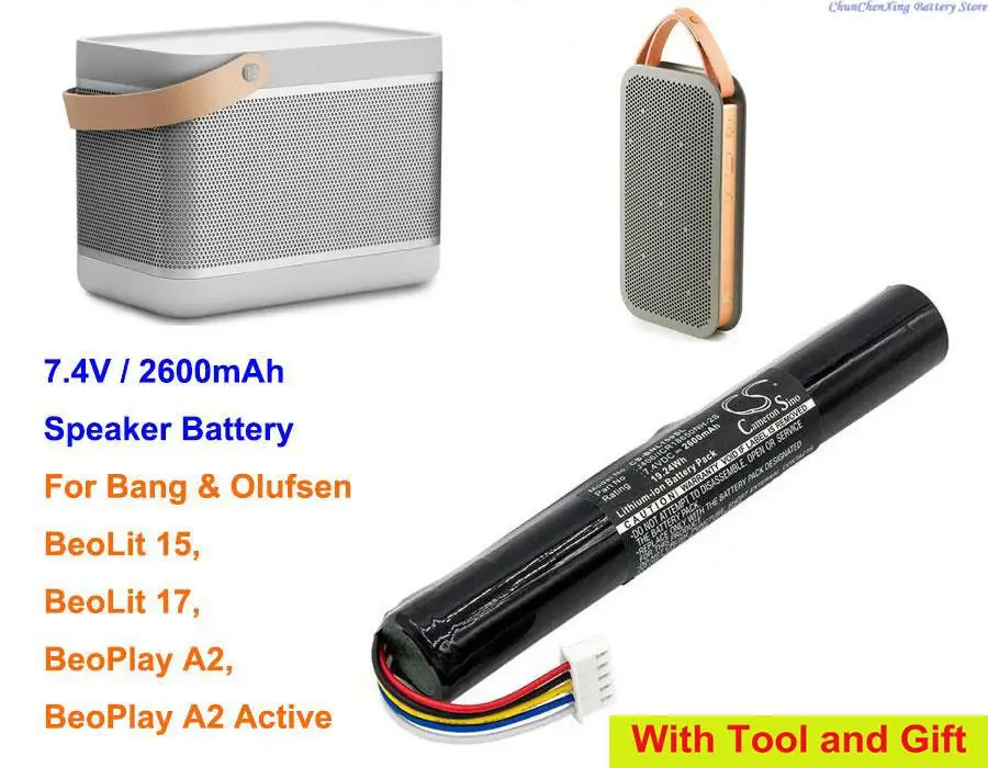 

2600mAh Speaker Battery J406/ICR18650NH-2S for Bang&Olufsen BeoLit 15, BeoLit 17, BeoPlay A2, BeoPlay A2 Active