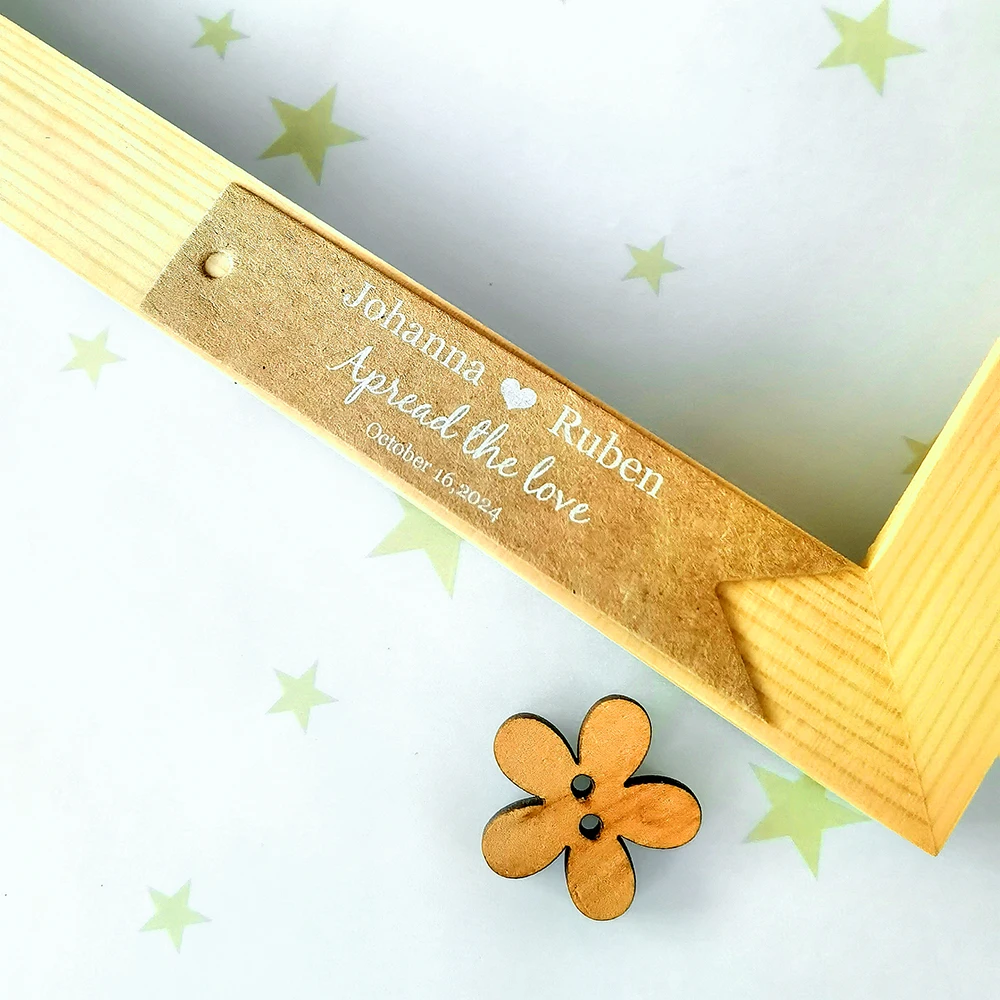 

BT4-100 Pcs 18x80mm Custom Strip kraft paper Label Wedding White Letters Printed On Kraft Paper/Black Cardboard