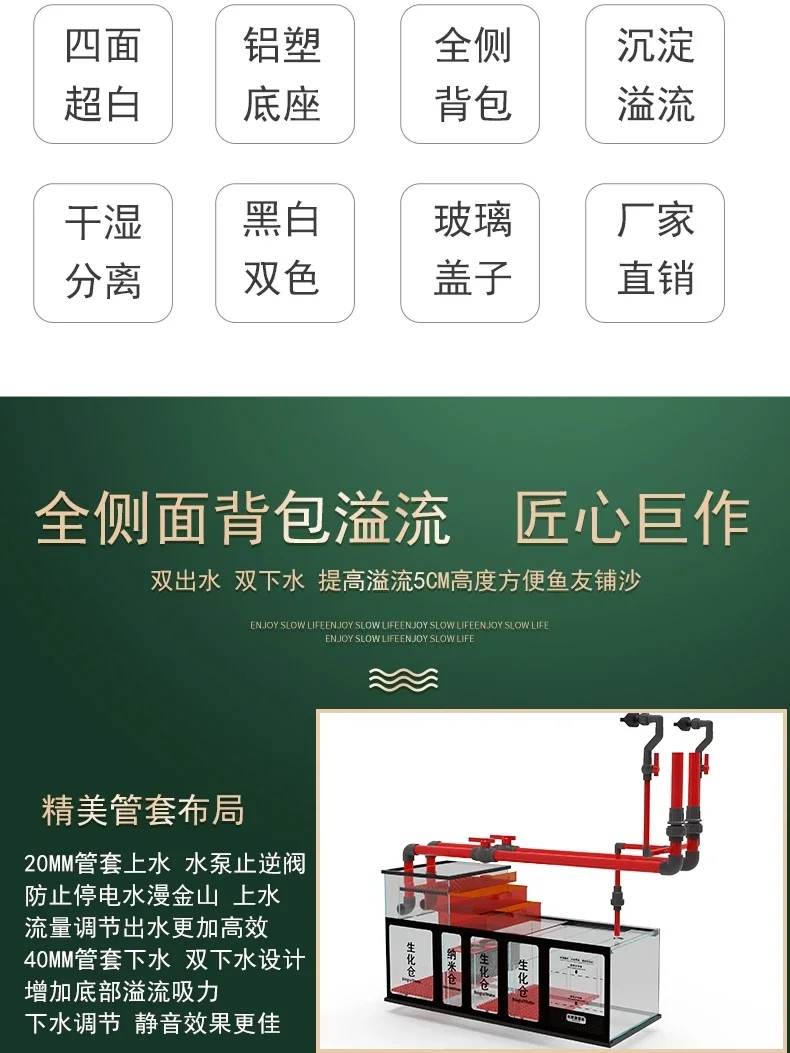 Аквариумный аквариумный нижний фильтр для гостиной супербелый стеклянный