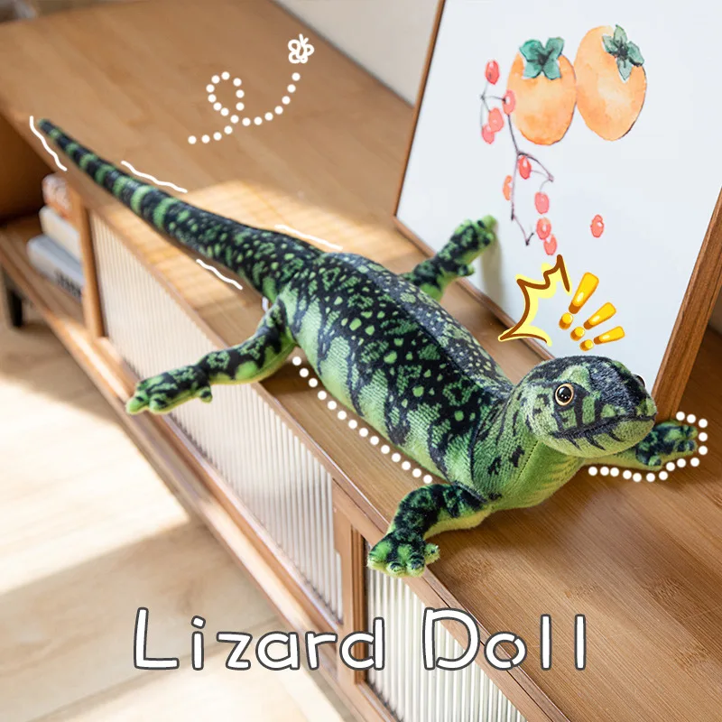 

Simulation Lizard Plush Doll Toy Cartoon Anime Chameleon Plushies Soft Toys for Halloween Scary Props Horror Doll Gifts