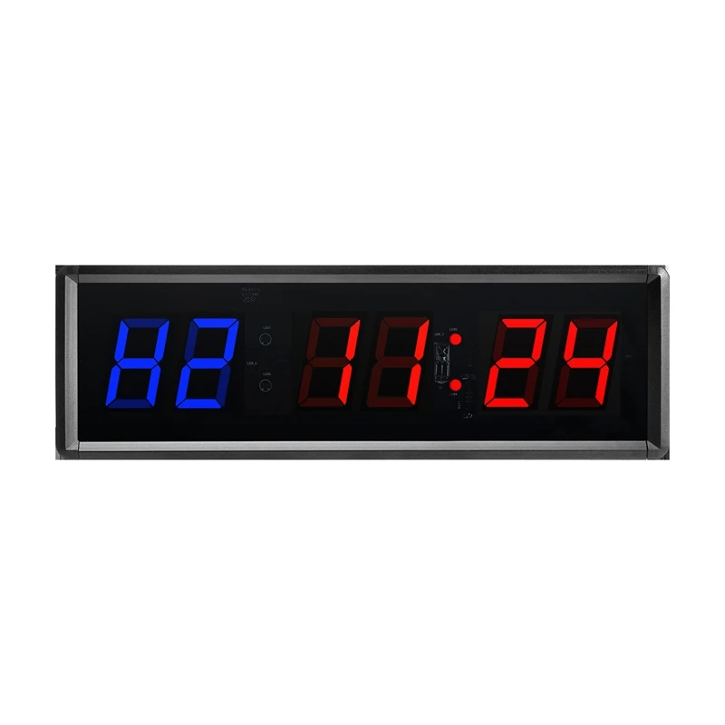 

Gym Timer Digital Countdown Clock Stopwatch With Remote LED Interval Timer Clock For Home Gym Fitness -US Plug