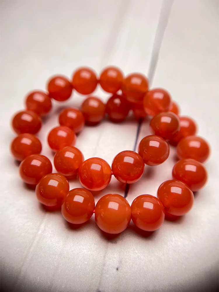 Натуральный Южный Красный Полноцветный Браслет Полный Мяса Бусины Будды