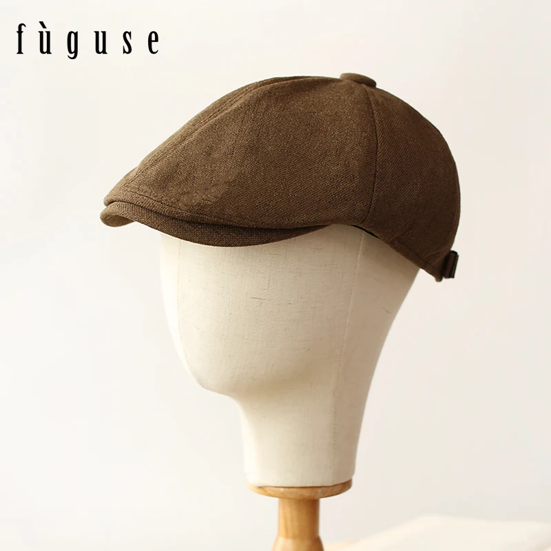 

Designer brand solid color retro British beret hat spring and summer thin breathable cotton hat men casual berets caps for women