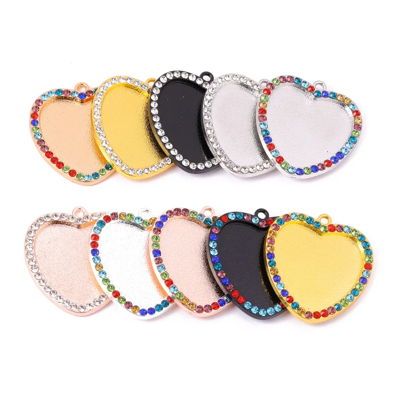 

20pcs Fashion Alloy Jewelry Accessories Diy 25mm Love Time Gem Pendant Base Round Hole Pendant Charms for Jewelry Making