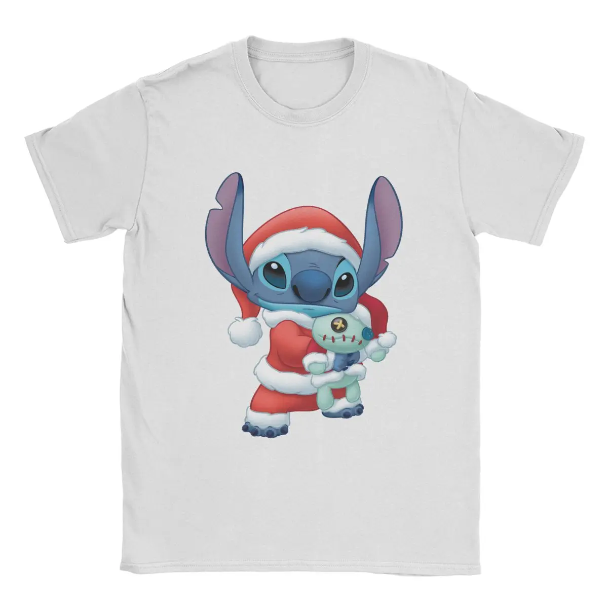 

Men's Disney Lilo & Stitch Santa Claus T Shirt Cotton Clothes Awesome Short Sleeve Round Neck Tee Shirt Party T-Shirts