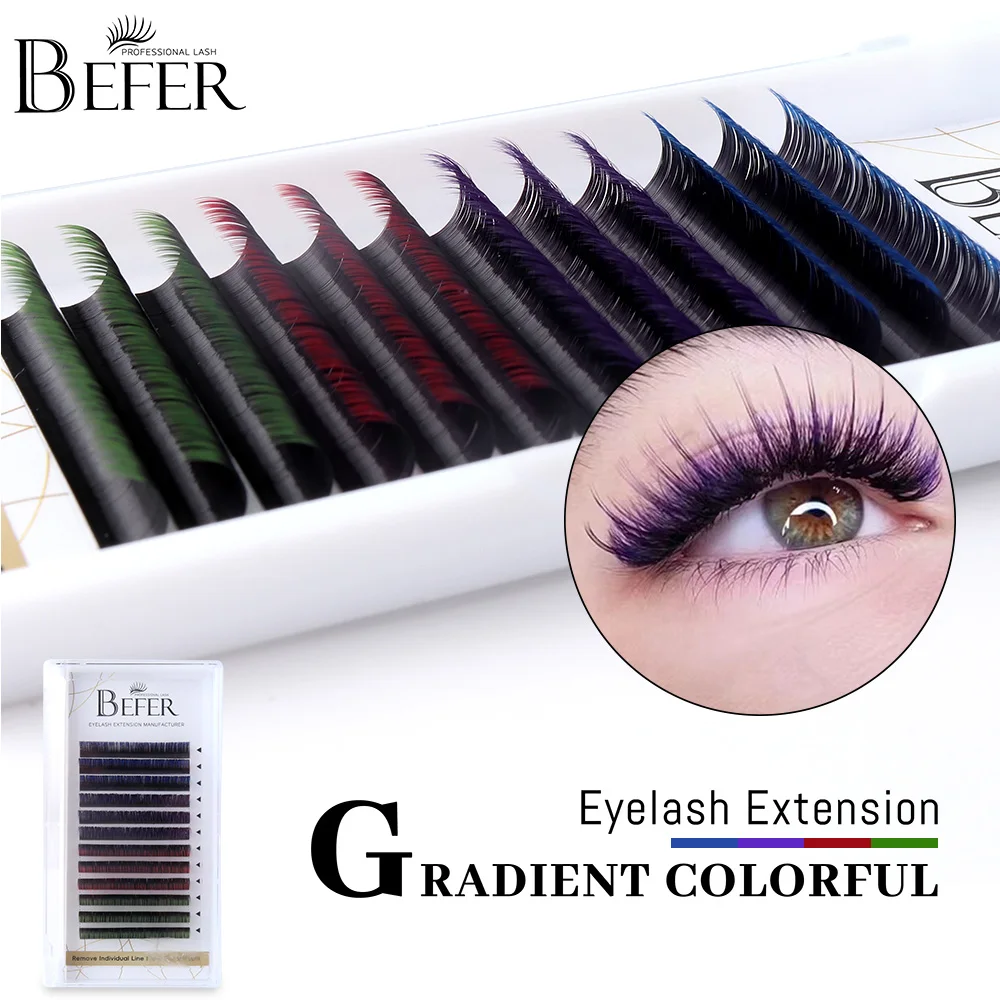BEFER градиентные цветные ресницы для наращивания красочные ...