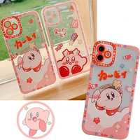 kawaii star kirby transparent soft shell cartoon suitable apple 131211 mobile phone shell xs protection 8p x xr kids toys gift