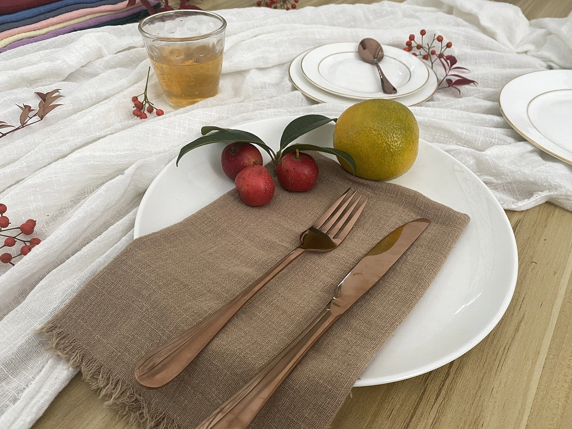 Свадебные салфетки цвет слоновой кости 100% хлопковые чайные полотенца розовые 17x17