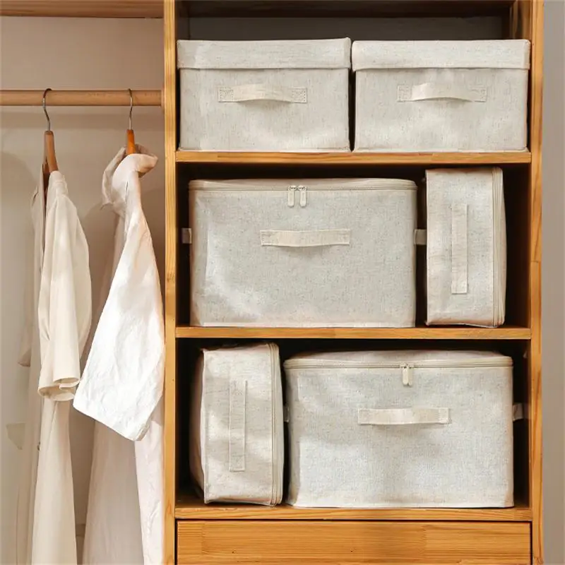

Storage Tool Large Capacity Cotton Linen Fabric For Bedroom Organizer Storage Box Universal Dormitory Sundries For Desktop