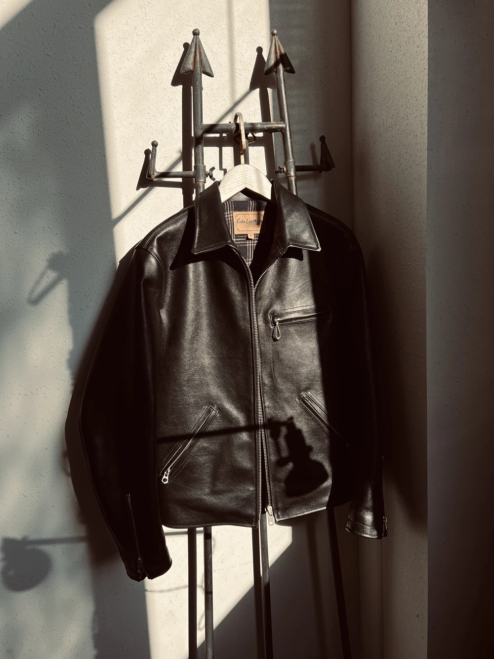

Calfskin leather jacket 1930 cow leather jacket