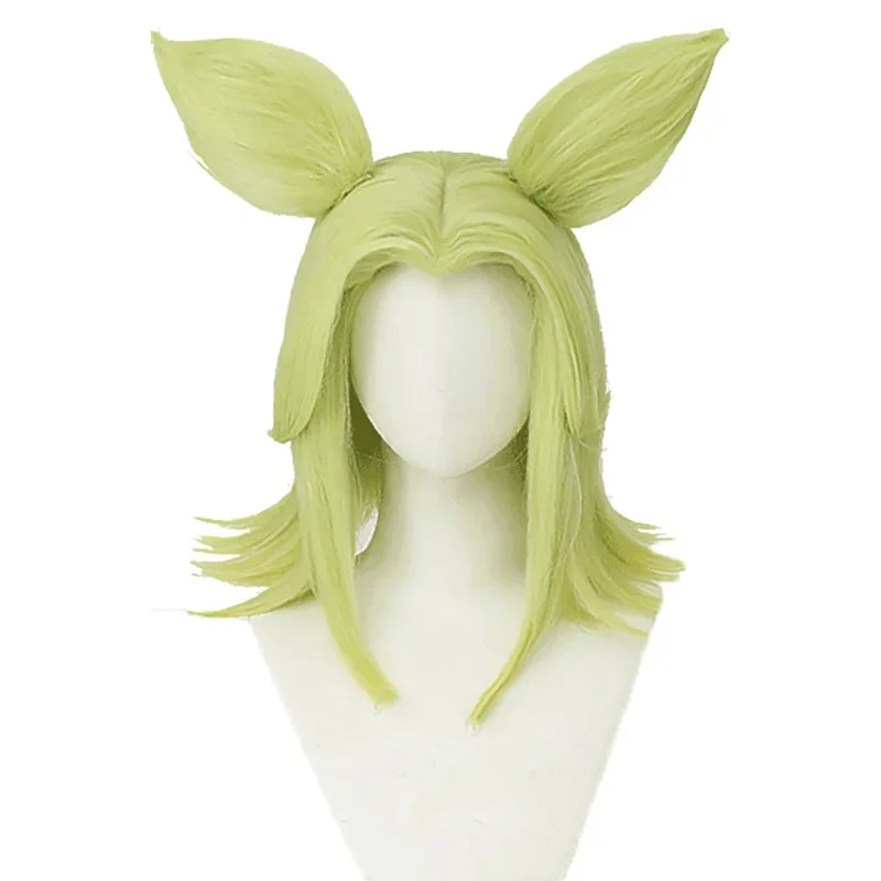 LOL Zeri Косплей Парик с Ушками Игра The Spark of Zaun Женский Зеленый Короткий Firework Zeli