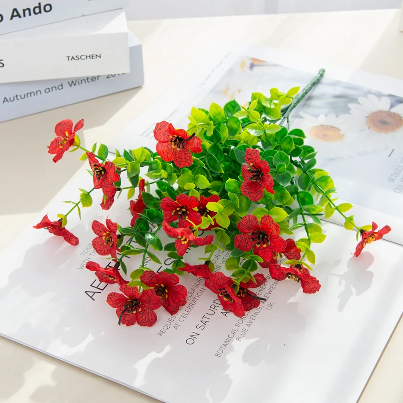 

1 шт., искусственные цветы, растение, эвкалипт, фиолетовый свадебный венок, декор для дома, открытого сада, двора, бонсай, фестиваля, вечеринки, сделай сам, коробка