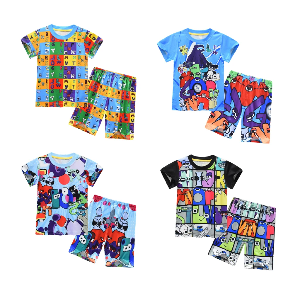 Комплект детской одежды Alphabet Lore летняя спортивная повседневная футболка из 2