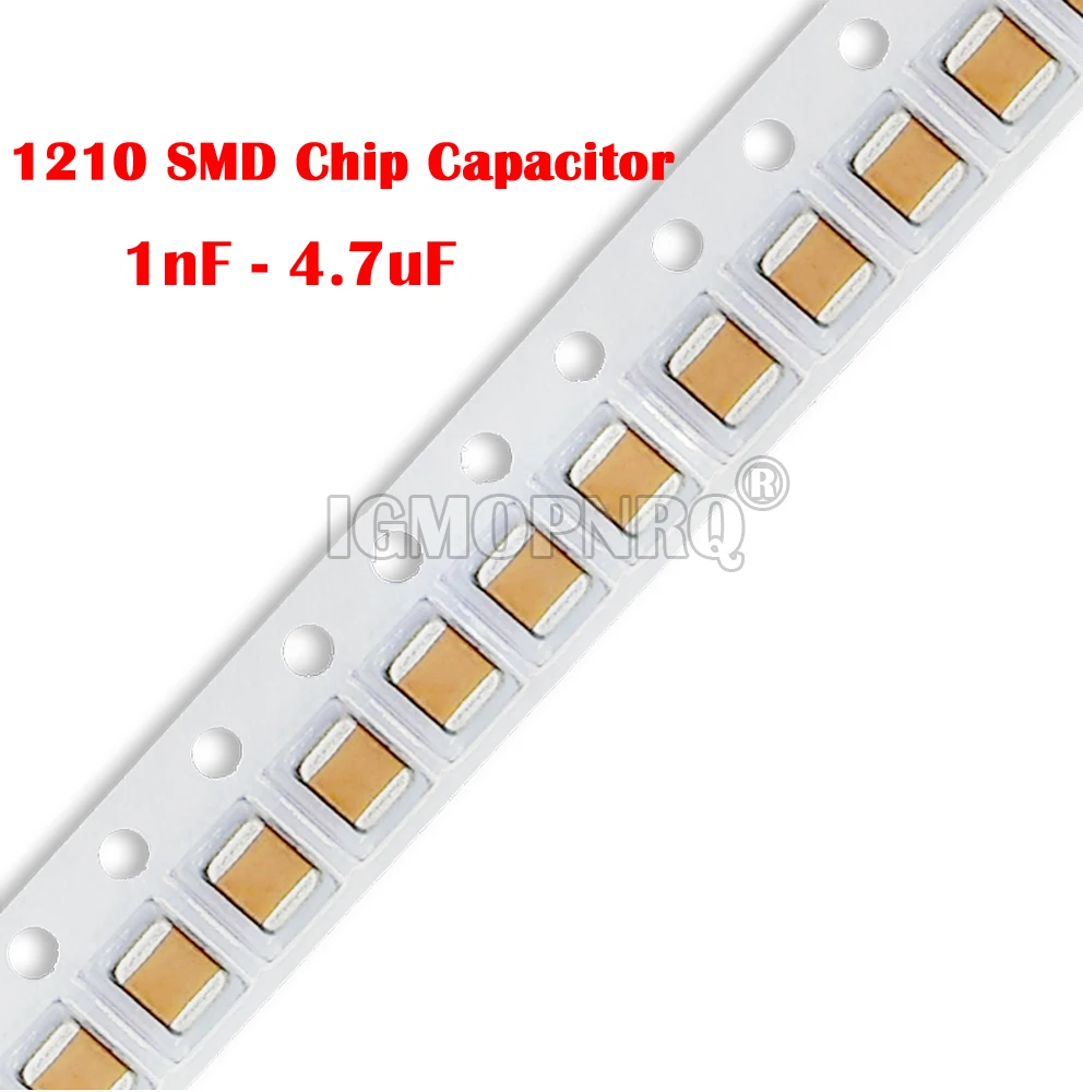 

50PCS 1210 SMD Chip Capacitor 1KV 2KV 1nF ~ 4.7uF 100nF 470nF 680nF 0.1uF 1uF 2.2uF 4.7uF 10uF 22uF 47uF 100uF 10V 16V 25V 50V