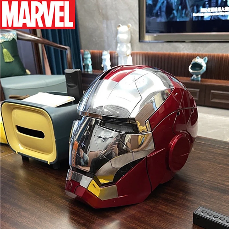 

Marvel Iron Man 1:1 Cosplay Mk5 Helmet Autoking Voice Remote Control Automatic Mask Led Figure Action Valentine'S Day Gifts