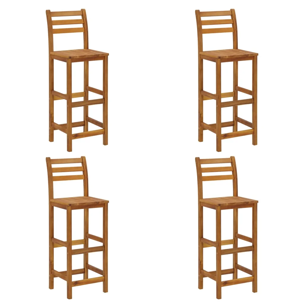 

Bar Stool Chair Counter Stools Set of 4 Home Decor for Counter Solid Acacia Wood