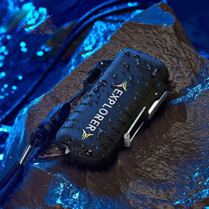 Фото Водонепроницаемая зажигалка с двойной дугой, перезаряжаемая от USB, ветрозащитная плазменная зажигалка, аксессуары для кемпинга, беспламенные аксессуары для курения №4
