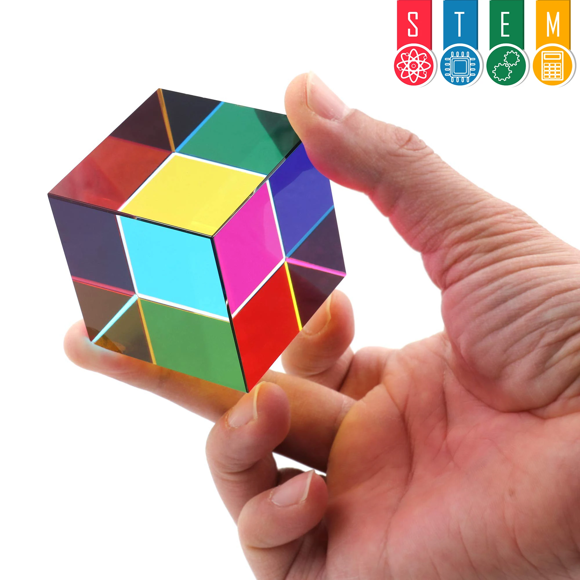 

40 мм цвет кубическая Призма три основных цвета s популярный научный оптический цветной эксперимент K12 игрушки паровые классные принадлежно...