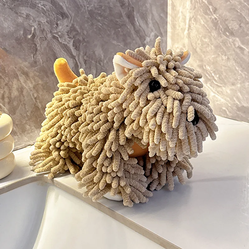 

Милое мультяшное синельное щенок для кухни, ванной комнаты, супер впитывающее шариковое полотенце для протирания рук, подвесное полотенце для рук