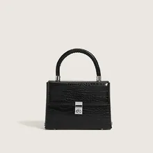 2022 novelty design black white alligator top-handle handbag for women pu leather delicate high quality shoulder chain bag