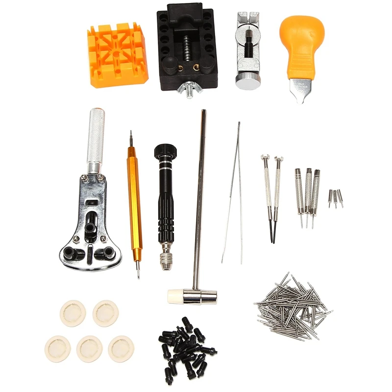 

150 Pieces Watch Repair Tool Kit Watch Link Pin Remover Shell Opener Spring Bar Remover Watch Battery Replacement Strap Needle T