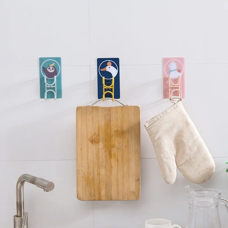 

Hooks for Hanging Punch-free Storage Rack Washbasin Bathroom Foot Basin Rack Shelf Paste Wall Mounted Home Organization