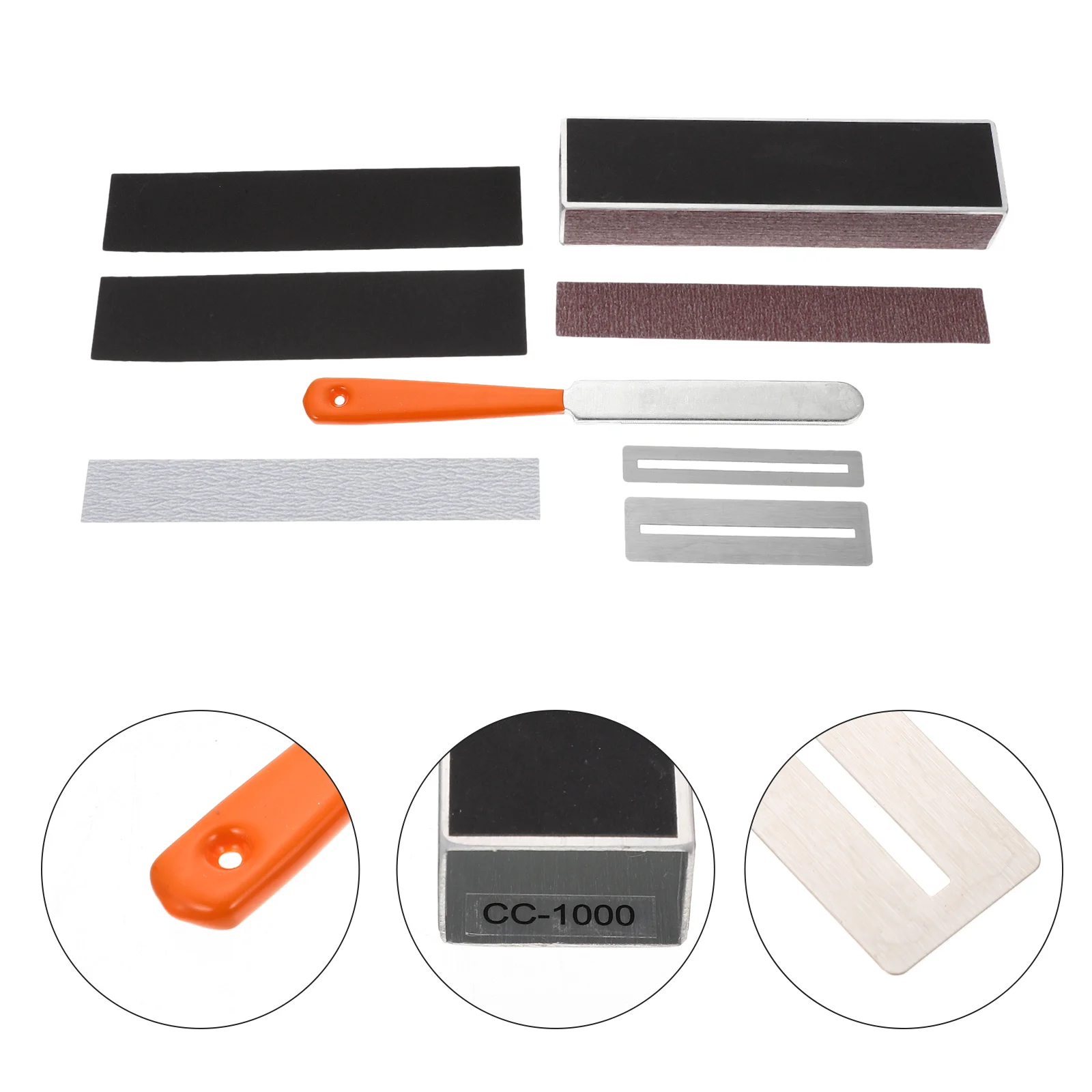 

8Pcs Guitar Luthier Tools Guitar Fret File Guitar Fret Leveling Beam Fingerboard Guard Sandpapers Guitar Accessories