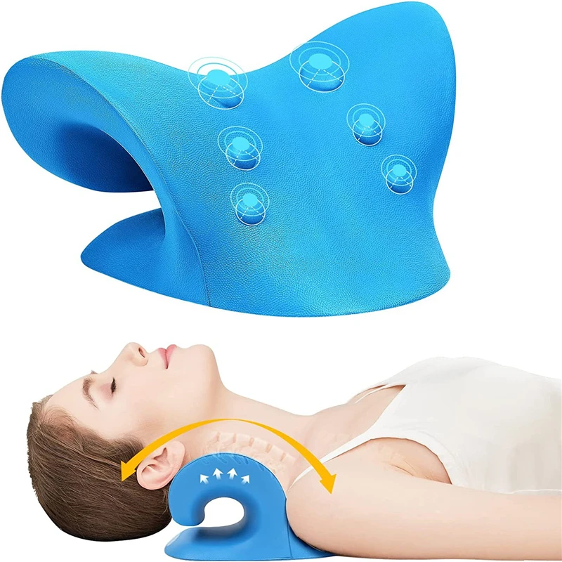 

Neck Massage Pillow Neck Shoulder Cervical Chiropractic Traction Device Massage Pillow for Pain Relief Body Neck Massager