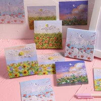 landscape oil painting sticky notes tearable planner memo pad diy scrapbook %e2%80%8bmessage office school supplies stationery stickers