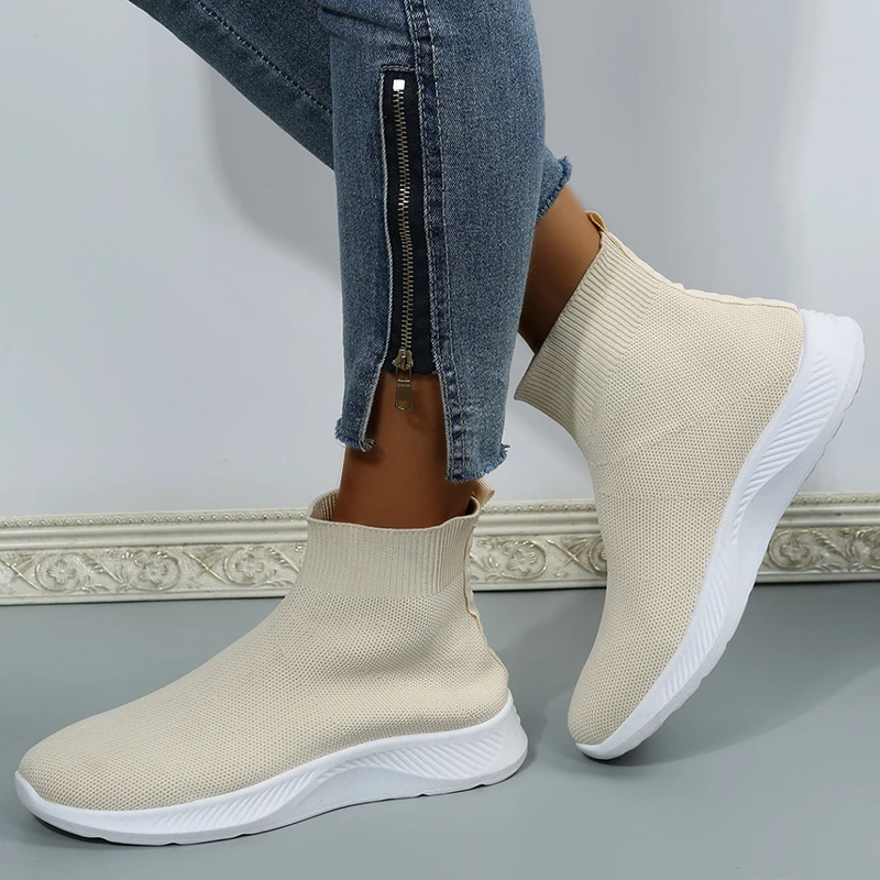 

Женские кроссовки на толстой подошве JMPRS, дышащие вязаные кроссовки на платформе, повседневная обувь без шнуровки, осень 2022