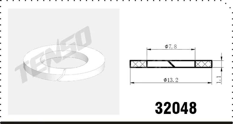 

100 шт. GDI ремонт топливных форсунок пластиковые уплотнения шайбы 32048 13,2*7,8*1,1 для 12629927 12634126 JSD9-B1 FJ1059 12634123 для Audi