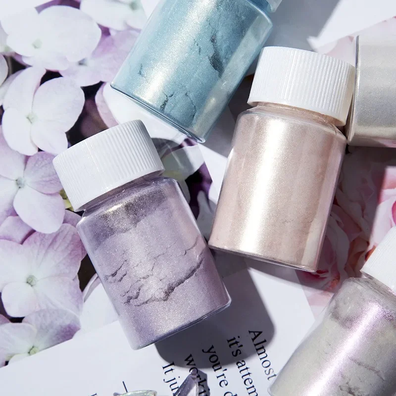 10 г 1 коробка вишнево-розовый хромированный жемчужный порошок для ногтей с