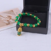 feng shui natural stone beads bracelet for women men unisex wristband new green pixiu wealth and good luck bracelets jewelry