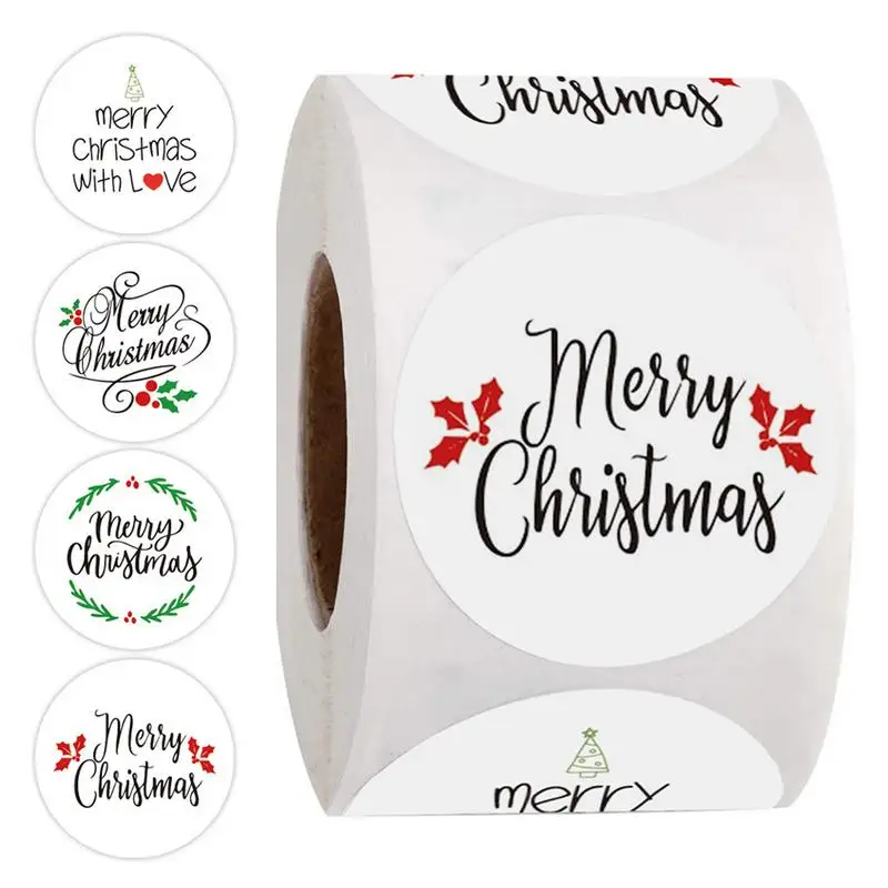 

500 шт. круглые этикетки с надписью "Merry Christmas", конфеты, пакет, цветок, Подарочная коробка, коробки для тортов, упаковка, свадебные наклейки