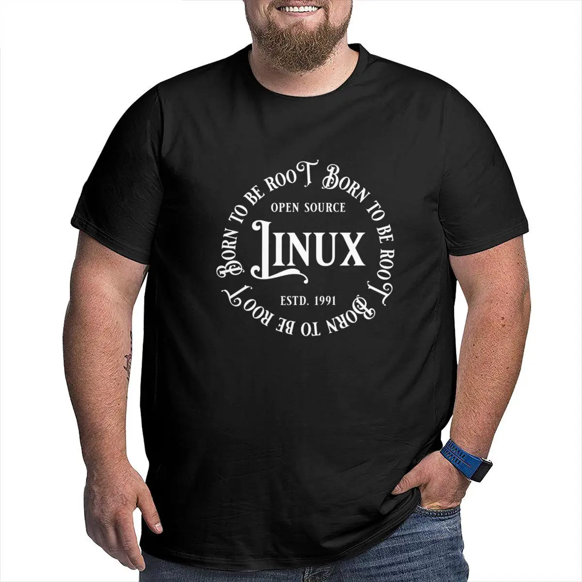 

Linux White T Shirt Big Size Cotton Custom Short Sleeve T Shirt Homme