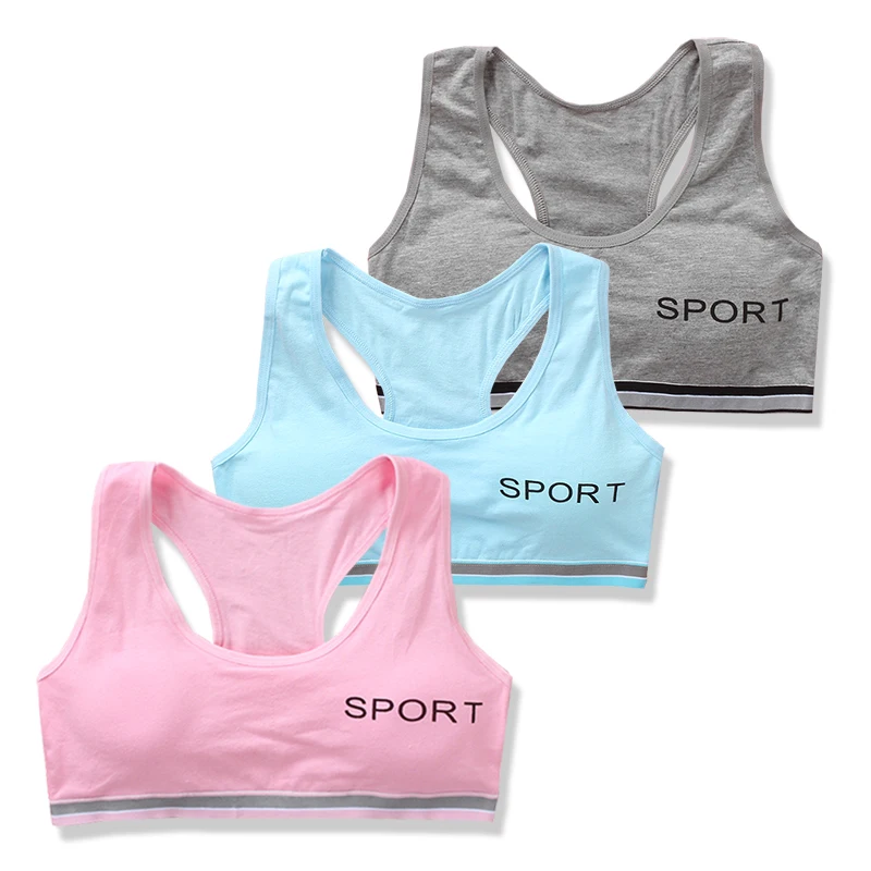 5pc/lot Solid Girls Camisoles Letter Pattern Little Girl Sports Cotton Kids Underwear Vest Soft No Ring Children Training Bras | Детская