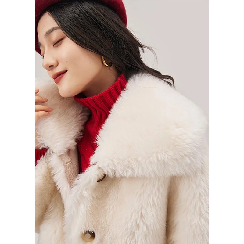 Design Wool Crop Top High Street Thick Single Breasted  Thick Warm Fur  Abrigos Mujer  Casaco Masculino  Wide-waisted