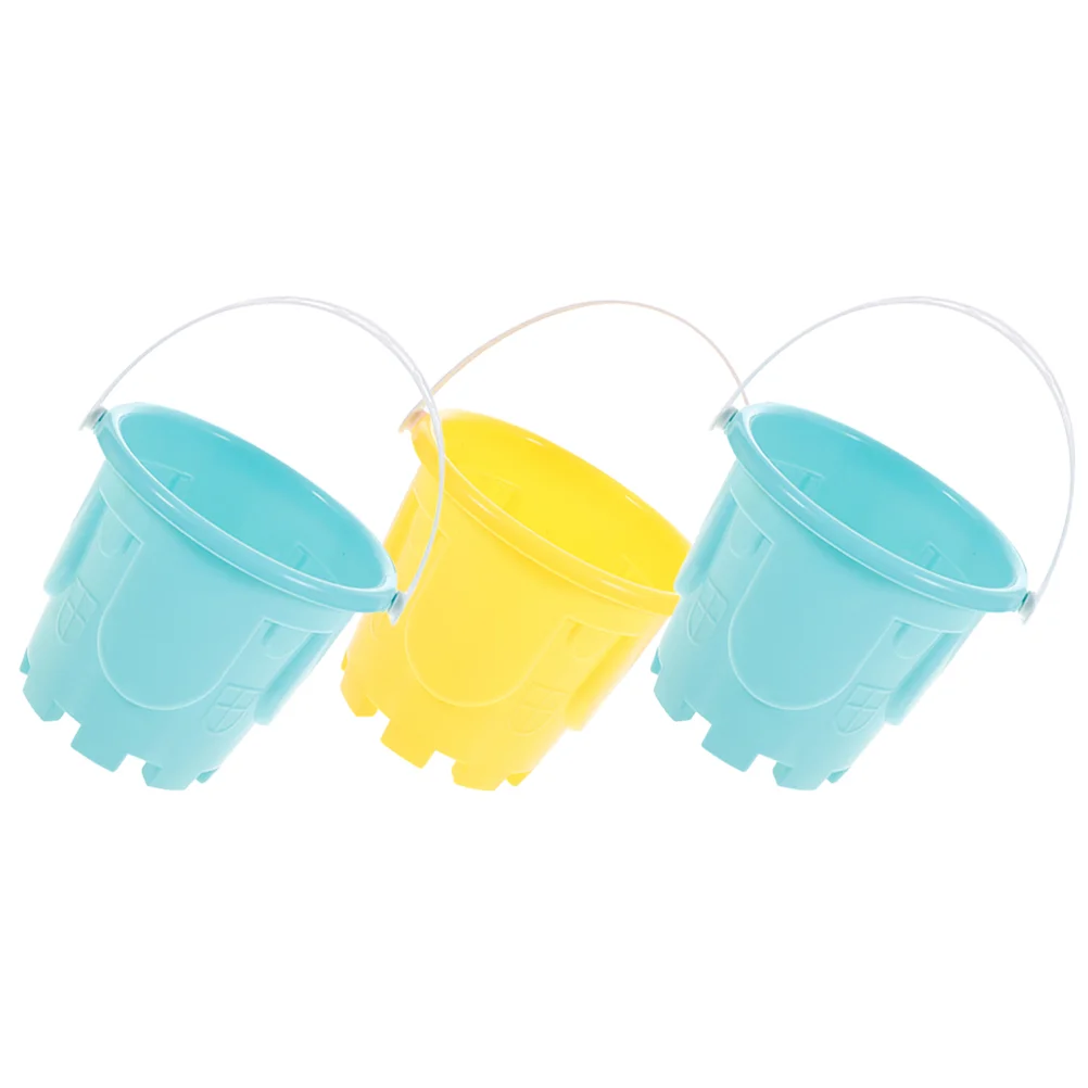 

3 Pcs Children's Beach Toy Bucket Small Sand Water Playthings Toys Playing Ice Buckets Plastic Lightweight Pails